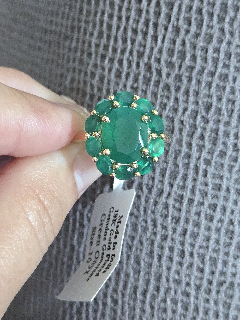Shivam Green💚 Onyx Flower🌸 Ring💍 - Picture 7 of 16